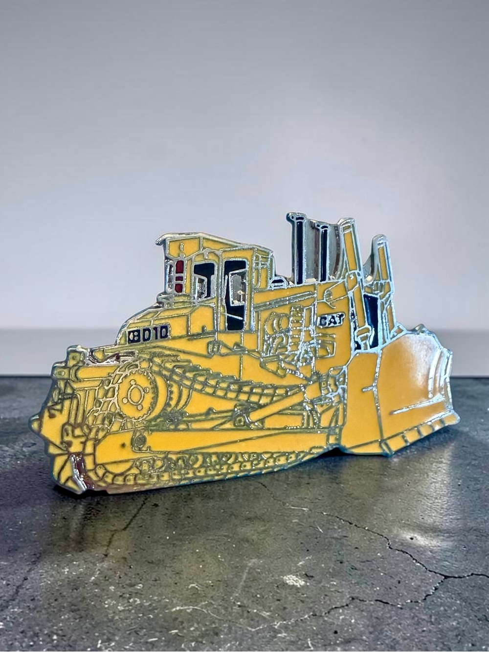 Vintage Caterpillar CAT D10 Bulldozer Enamel Lapel Pin Morton Jaycees